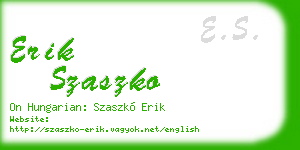 erik szaszko business card