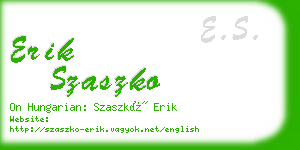 erik szaszko business card